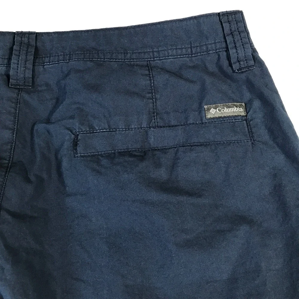 Columbia Mens Navy Blue Chino Hiking Shorts Size 32W 10L Outdoor Casual Cotton